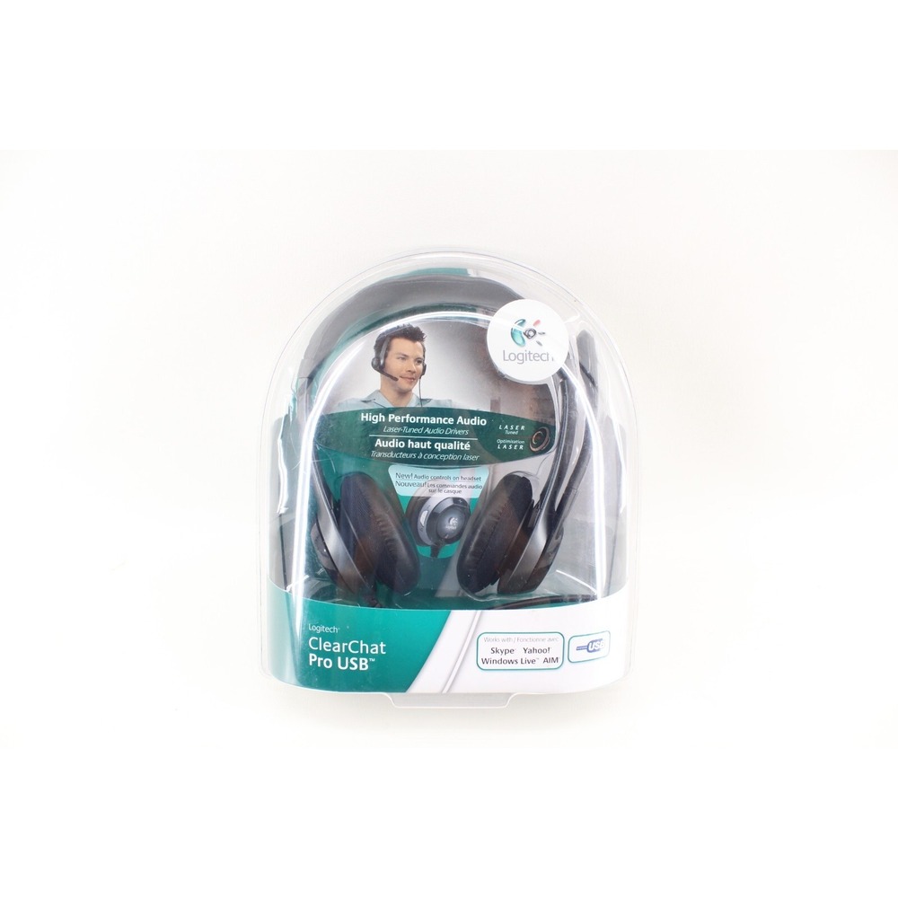 Logitech ClearChat Clear Chat Pro USB Black Headband Headsets‎ model 981-000010